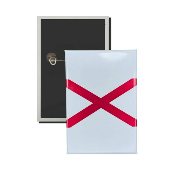 Vertical Button - State Flag Alabama - USA | Wearable Lapel Pin, Travel Souvenir, Collectible Display Piece