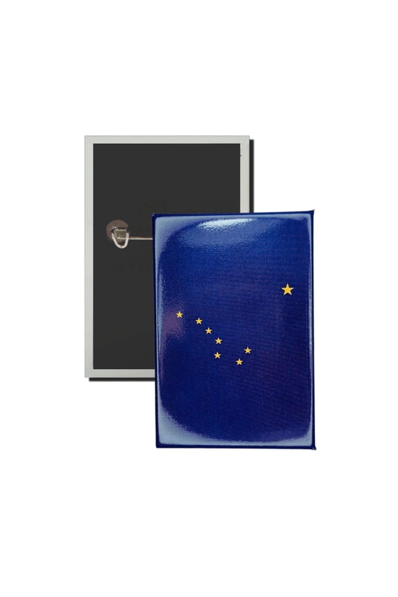 Vertical Button - State Flag Alaska - USA | Wearable Lapel Pin, Travel Souvenir, Collectible Display Piece