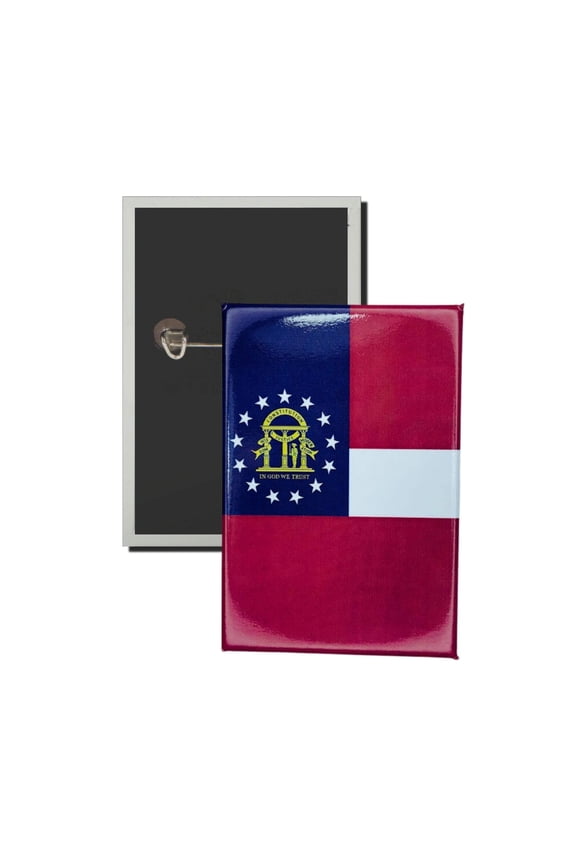Vertical Button - State Flag Georgia - USA | Wearable Lapel Pin, Travel Souvenir, Collectible Display Piece