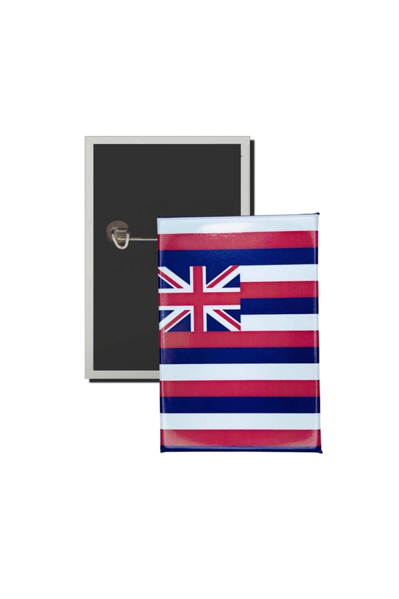 Vertical Button - State Flag Hawaii - USA | Wearable Lapel Pin, Travel Souvenir, Collectible Display Piece