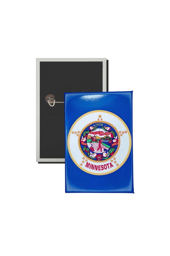 Vertical Button - State Flag Minnesota - USA | Wearable Lapel Pin, Travel Souvenir, Collectible Display Piece