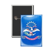 Vertical Button - State Flag North Dakota - USA | Wearable Lapel Pin, Travel Souvenir, Collectible Display Piece