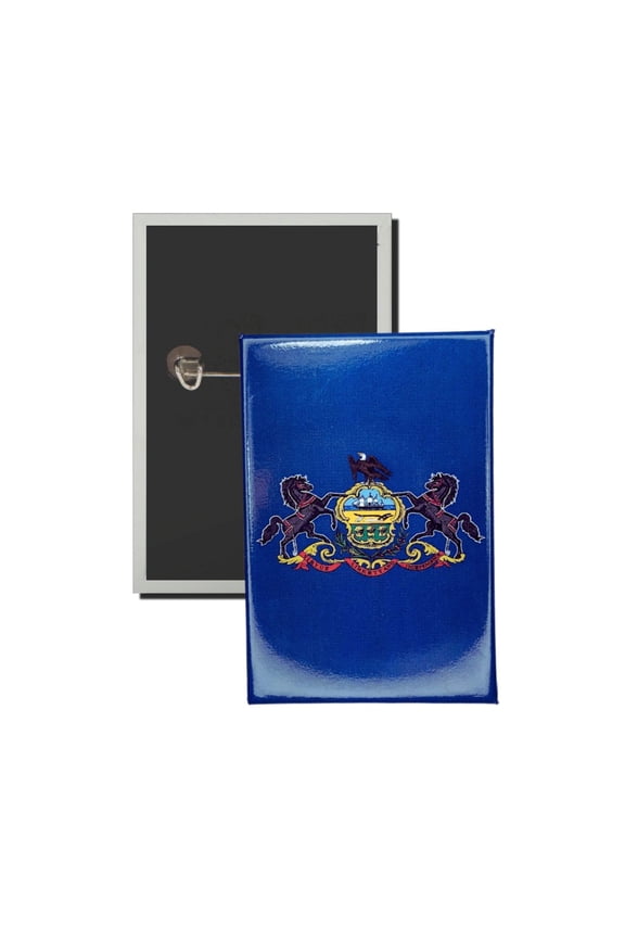 Vertical Button - State Flag Pennsylvania - USA | Wearable Lapel Pin, Travel Souvenir, Collectible Display Piece