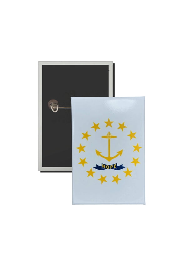Vertical Button - State Flag Rhode Island - USA | Wearable Lapel Pin, Travel Souvenir, Collectible Display Piece
