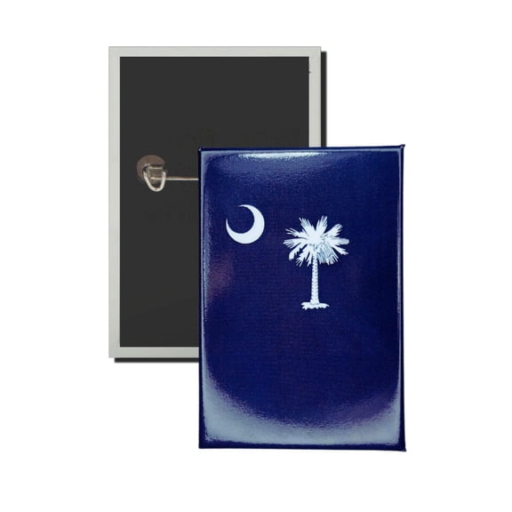 Vertical Button - State Flag South Carolina - USA | Wearable Lapel Pin, Travel Souvenir, Collectible Display Piece