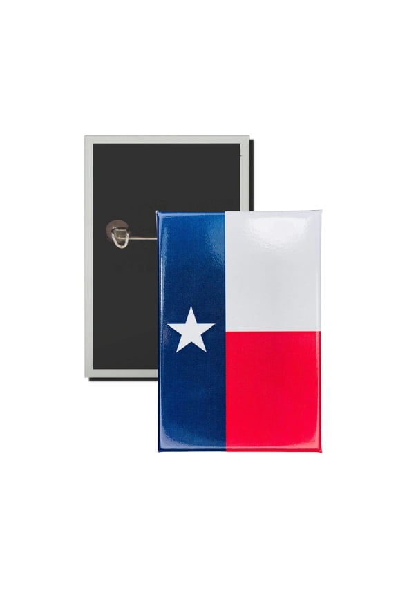 Vertical Button - State Flag Texas - USA | Wearable Lapel Pin, Travel Souvenir, Collectible Display Piece