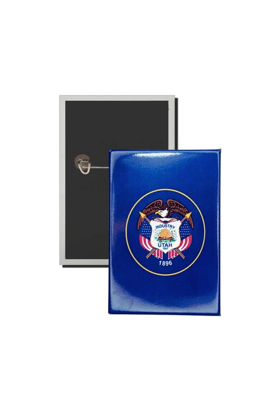 Vertical Button - State Flag Utah - USA | Wearable Lapel Pin, Travel Souvenir, Collectible Display Piece