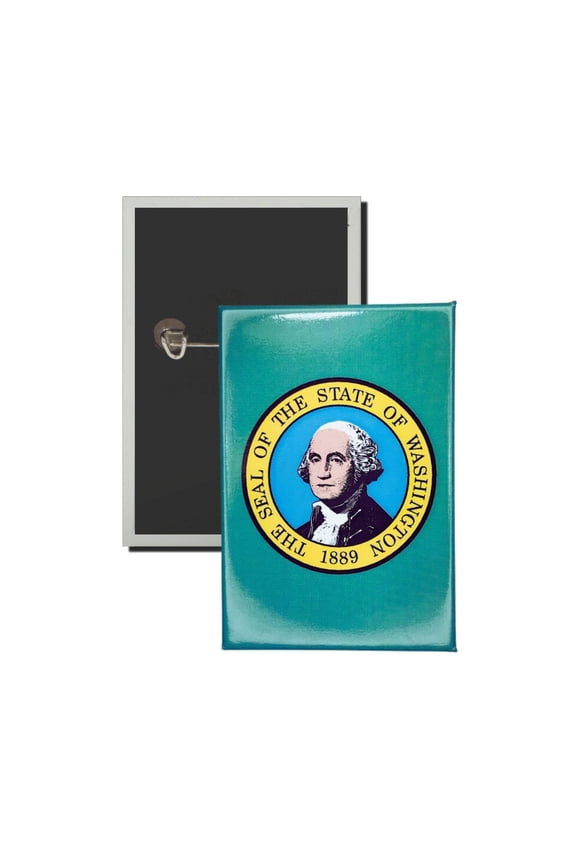 Vertical Button - State Flag Washington - USA | Wearable Lapel Pin, Travel Souvenir, Collectible Display Piece