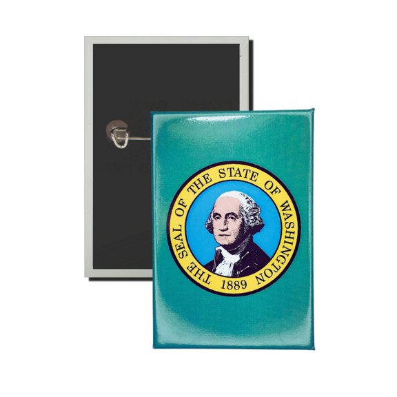 Vertical Button - State Flag Washington - USA | Wearable Lapel Pin, Travel Souvenir, Collectible Display Piece