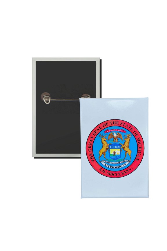 Vertical Button - State Seal Missouri - USA | Wearable Lapel Pin, Travel Souvenir, Collectible Display Piece