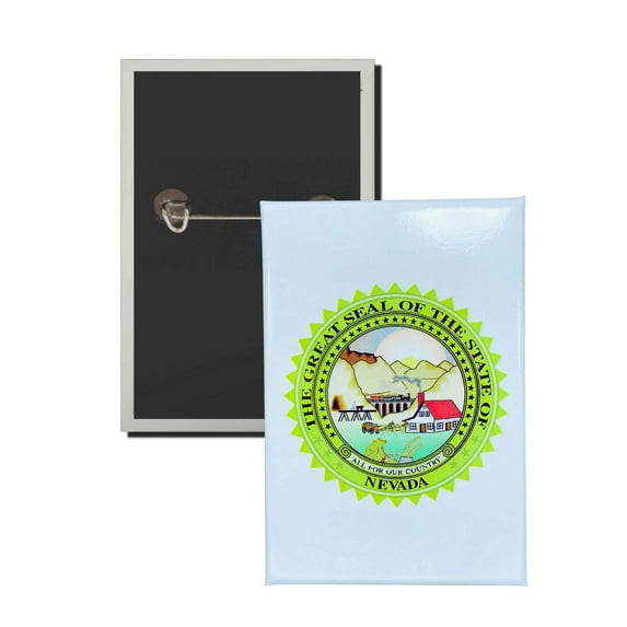Vertical Button - State Seal Nevada - USA | Wearable Lapel Pin, Travel Souvenir, Collectible Display Piece