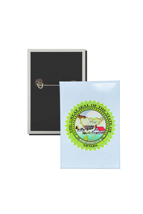 Vertical Button - State Seal Nevada - USA | Wearable Lapel Pin, Travel Souvenir, Collectible Display Piece