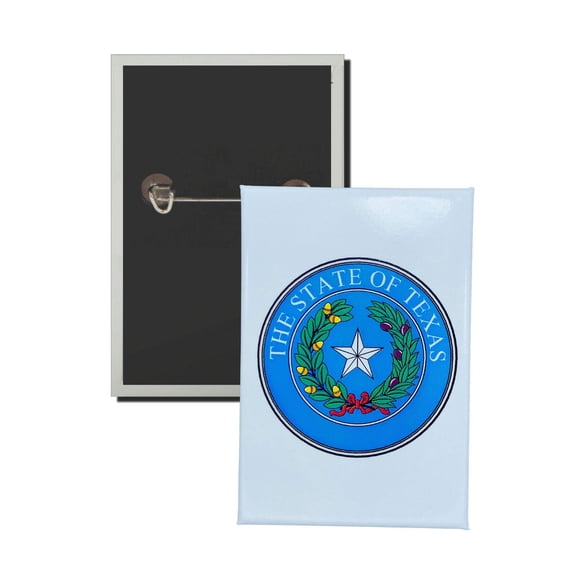 Vertical Button - State Seal Texas - USA | Wearable Lapel Pin, Travel Souvenir, Collectible Display Piece