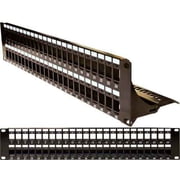 Vertical Cable 043-384/48/2U Blank Patch Panel, 48 Port, with Cable Manager Black