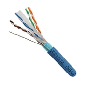 Vertical Cable 062-504/S/BL Cat6 Shielded 550MHz 23AWG Solid Bare Copper Conductor Cable 1000ft Spool / Blue