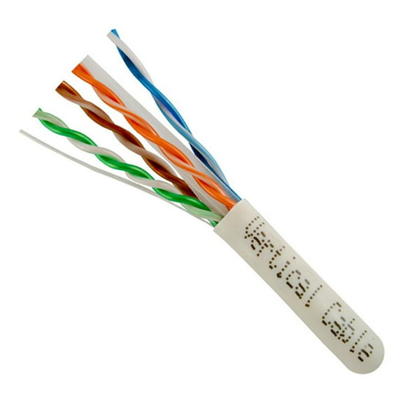 Vertical Cable 064-486/A/WH Cat6A (Augmented) Cable 10Gb, UTP, 23AWG, Solid Bare Copper, 8-Conductor, PVC Jacket, (White | 1000ft Spool)