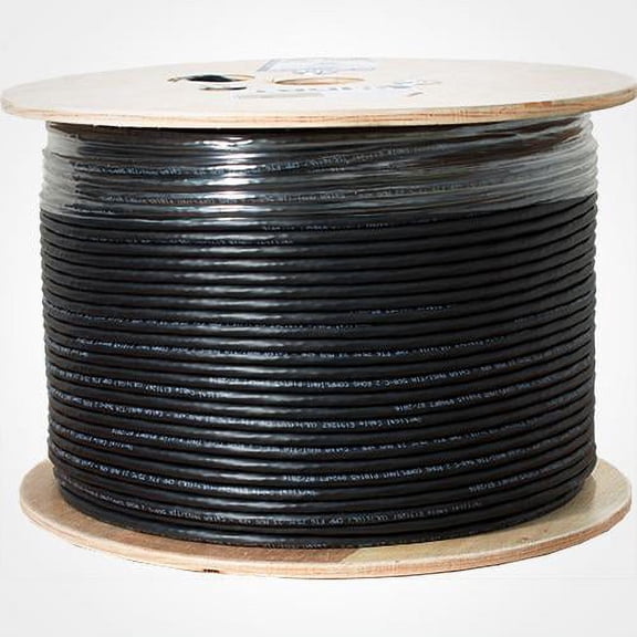 Vertical Cable 065 Series 1000ft Cat6A Plenum Solid Network Cable, UL - Black