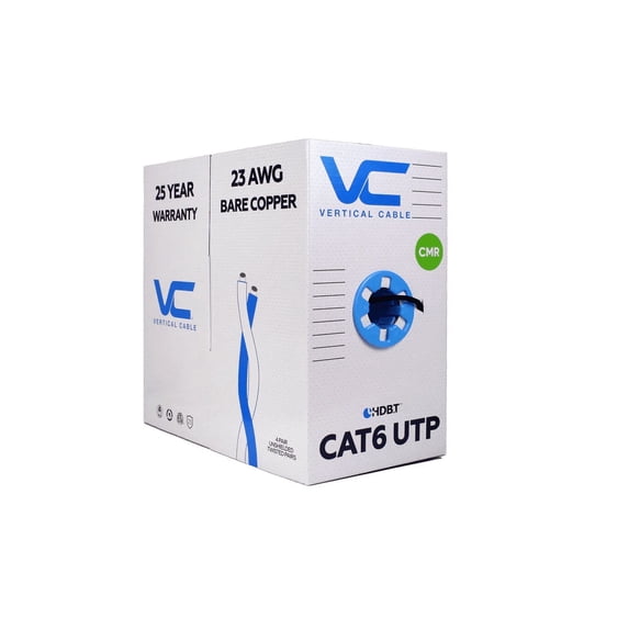 Vertical Cable Cat6, 550 MHz, UTP, 23AWG, Solid Bare Copper,1000ft, Bulk Ethernet Cable - 060 Series, Black
