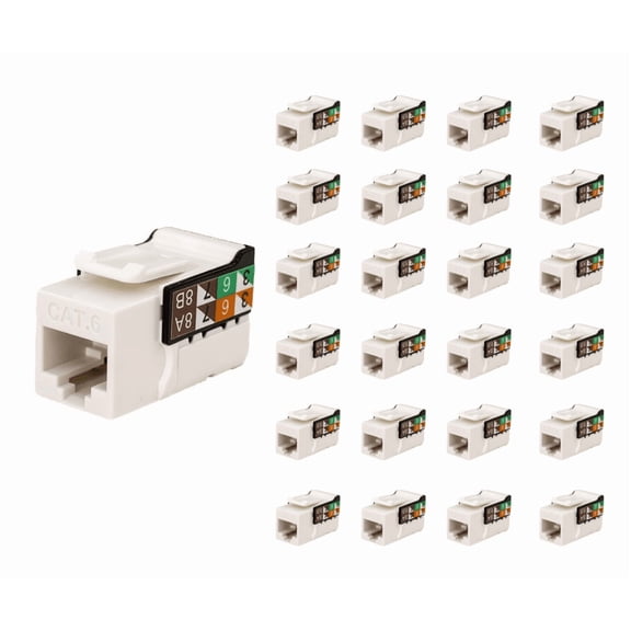 Vertical Cable 352-V2700/BW/25 CAT6 RJ45 Keystone Jack V-Max Series Unshielded - White (25 pack)