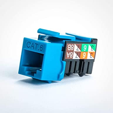 Vertical Cable Cat6 90 Degree Keystone Jack Easily Snaps into Housing or Wall Plate 25 Pack