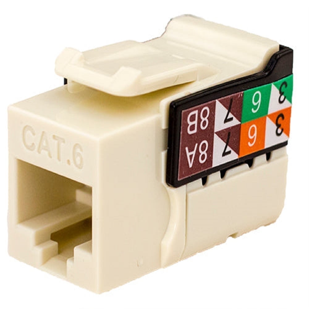 Vertical Cable CAT6 RJ45 Keystone Jack, V-Max Series 110 Style - Pack ...