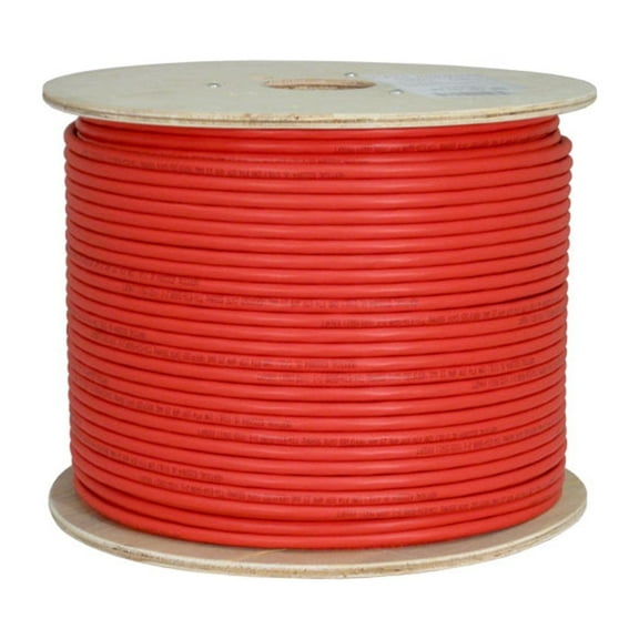 Vertical Cable CAT6A 10G, Shielded, 23AWG, Solid Bare Copper, PVC, 1000ft, Red, Bulk Ethernet Cable