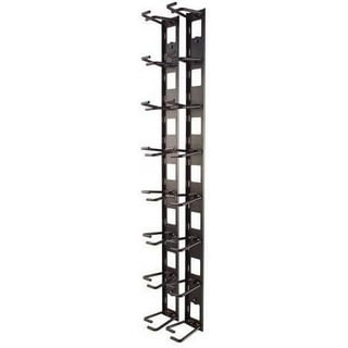 Navepoint 2U Steel Vertical Duct Cable Manager Channel with Plastic Tray Mount Buttons 68