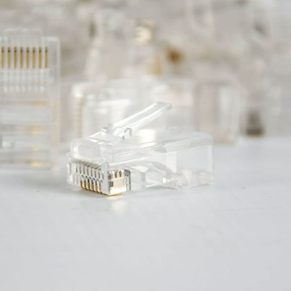 Vertical Cable Cat5E RJ45 Modular Feed Through Plug, 100 Pack