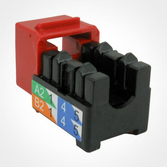 Vertical Cable Cat6 90 Degree Keystone Jack Red Easily Snaps into Housing or Wall Plate 25 Pack