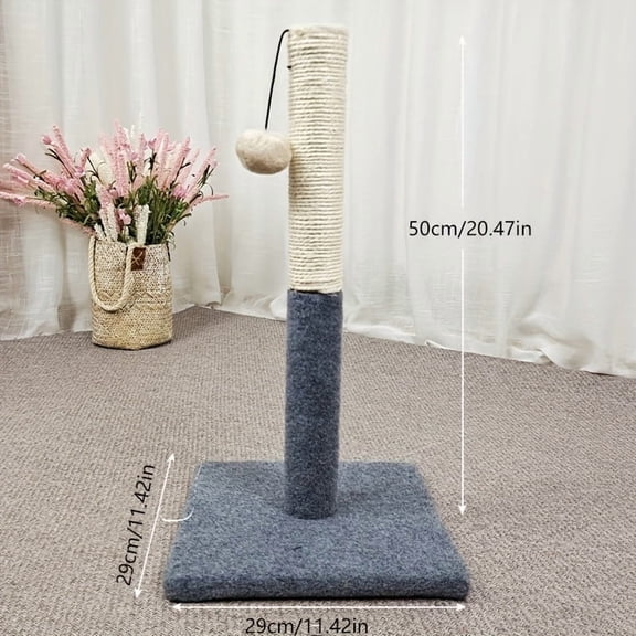 Vertical Cat Scratching Post with Double Texture - Durable, Comfortable Cat Climbing Pole for Indoor Cats, Scratching & Playtime Fun, Indoor Cat Toy | Playful Cat Toy | Durable Cat Toy