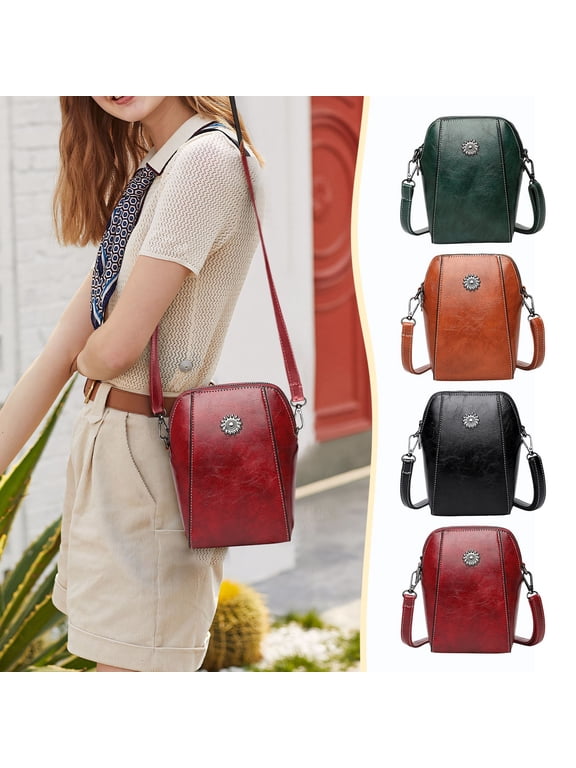 Vertical Cell Phone Crossbody Bag for Women, Multi Pocket Shoulder Purse for Travel Shopping and Daily Carry