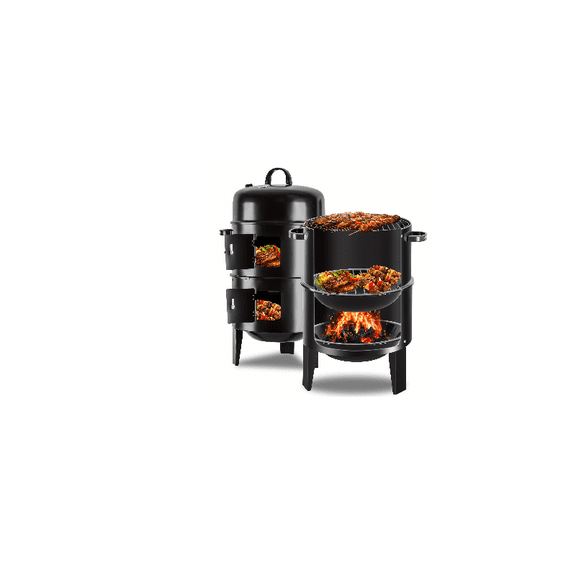 Vertical Charcoal Smoker Grill for Outdoor Backyard BBQ Cooking