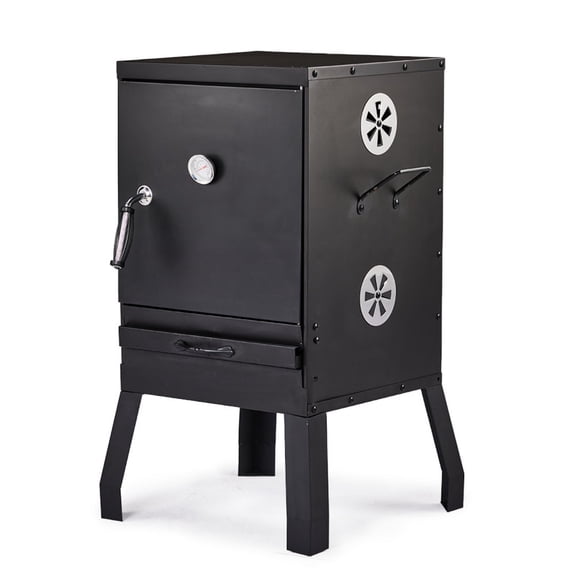 Vertical Charcoal Smoker, Portable Outdoor BBQ Smoker Grill with Thermometer, 4 Air Vents, 2 Detachable Smoking Racks, Charcoal Pan, for Backyard Camping Tailgating Barbecue