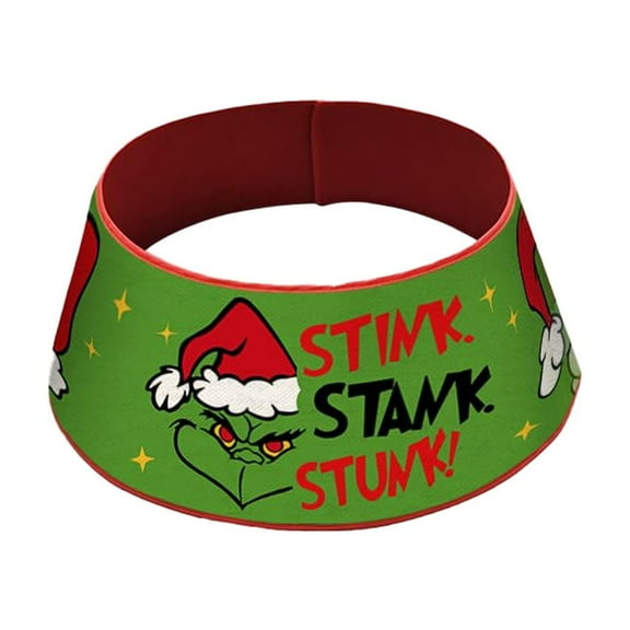 Vertical Christmas Tree Skirt Bottom Decoration, Funny Mini Surround Cartoon Print Xmas Tree Bottom Decorative Tree Skirt Home Party Decor