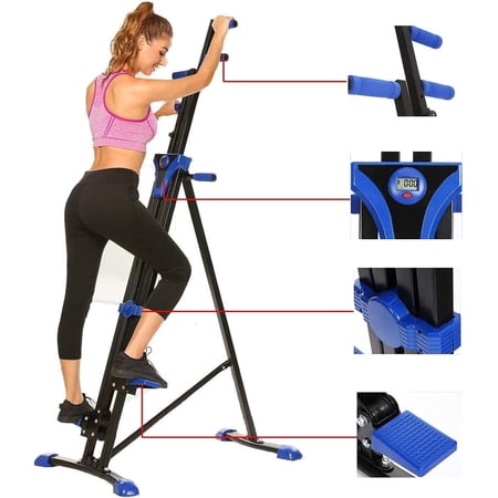 Vertical Climber Exercise Machine, Upgraded Folding Stair Climber Machine with 5-Level Resistance Training, 350LB Home Gym Climbing Stepper for Full Body Workout