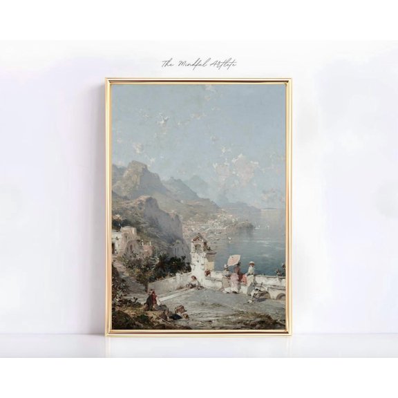 Vertical Coastal Landscape Wall Art Print, Seaside For Beach House And Summer Decor