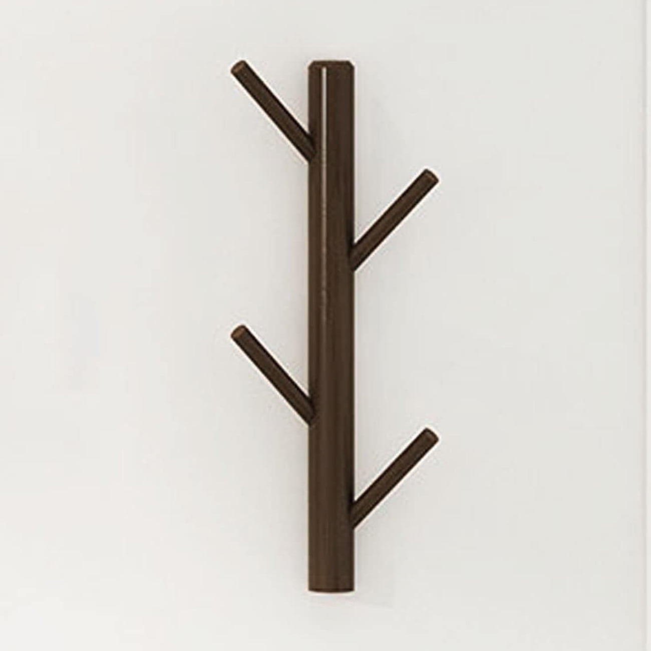 Vertical Coat Rack Wall Mounted, Wooden Coat Hook Rack, 4 Hooks Tree