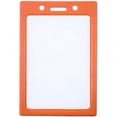 thumbnail image 1 of Vertical Color-Frame Badge Holder - Clear Vinyl Window Protector with Color Border for Single Credit Card Size Key Cards and Badges by Specialist ID (Orange), 1 of 3