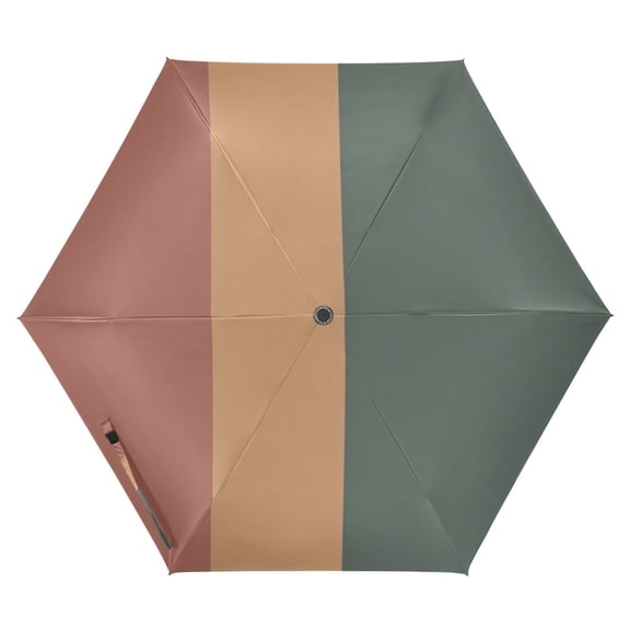 Vertical Color Stripes Folding Umbrella UV50+ Waterproof Sun Protection Auto Open Close Compact Fiberglass Frame