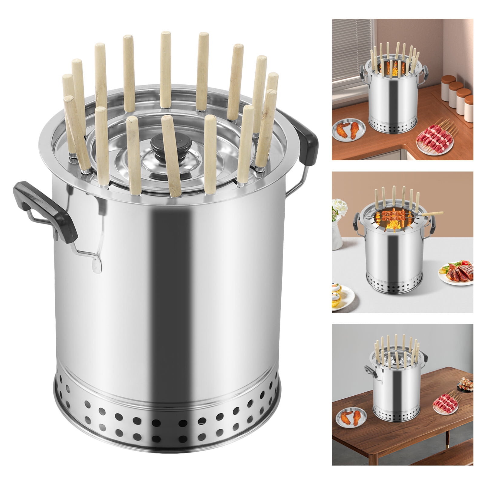 Vertical Compact Barbecue Grill Charcoal Grill Outdoor Barbecue Stove Portable Grill