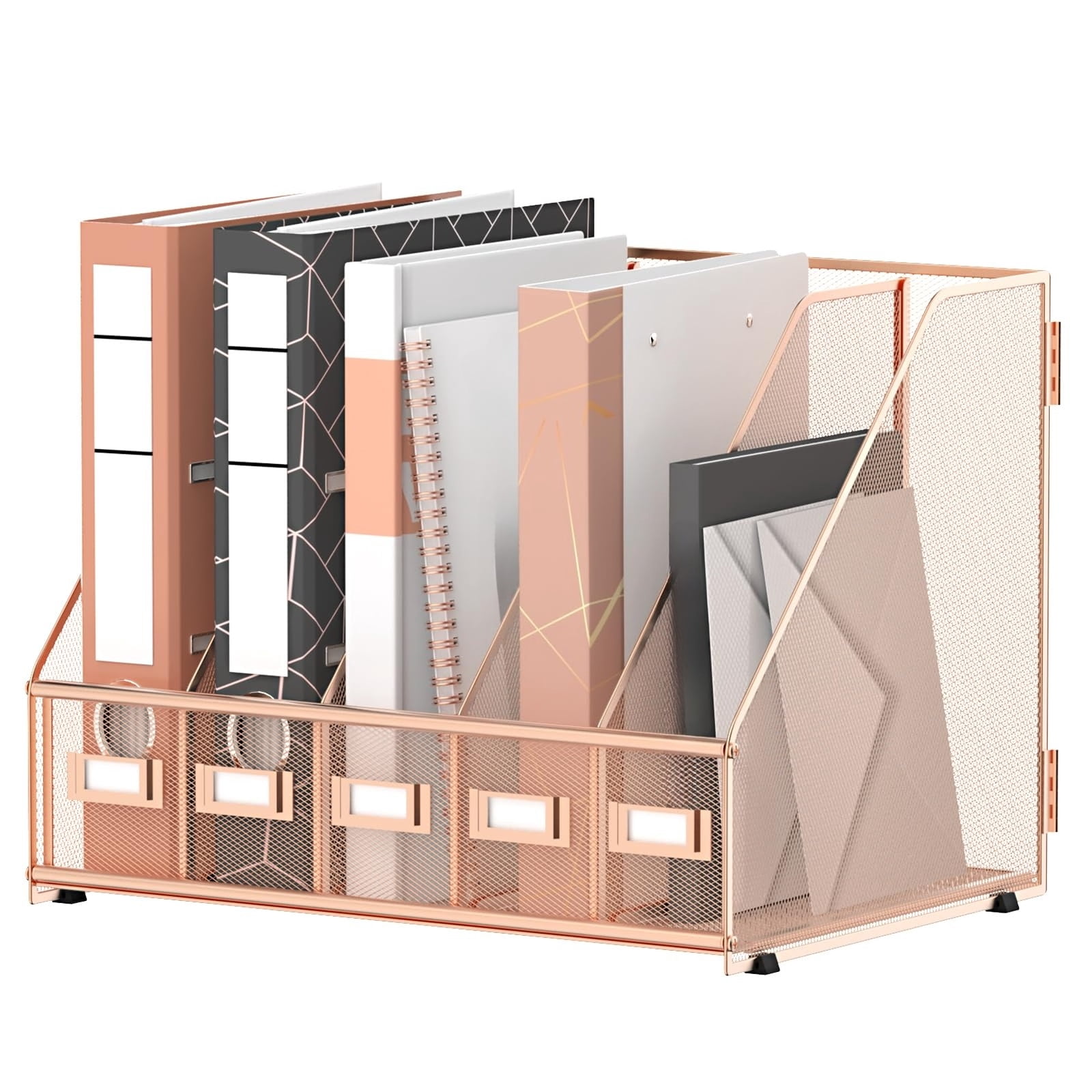 Binder Display Rack Vertical Compartments Magazine File Holder, Binder Organizer,Space ...
