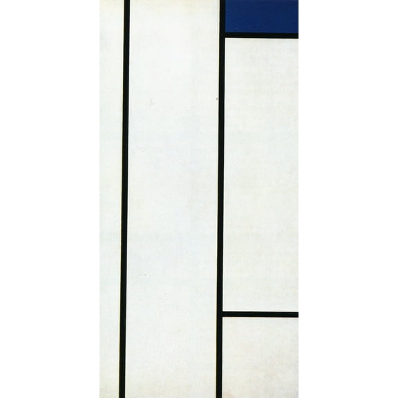 Vertical Composition With Blue And White - Mondrian - CANVAS OR PRINT WALL ART