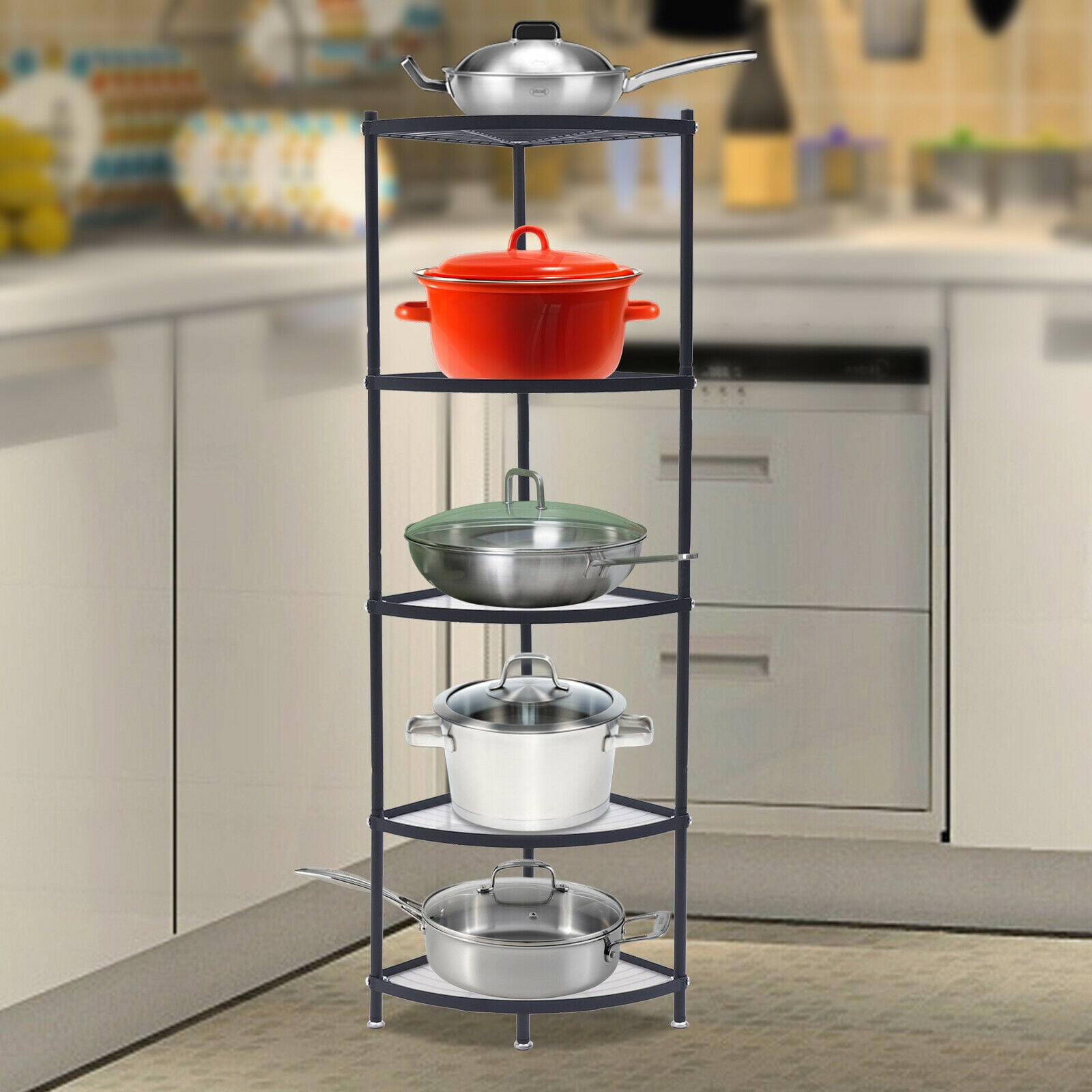 Vertical Cookware Stand Plant Rack 5 Layer Handy Bookshelf Home Retail