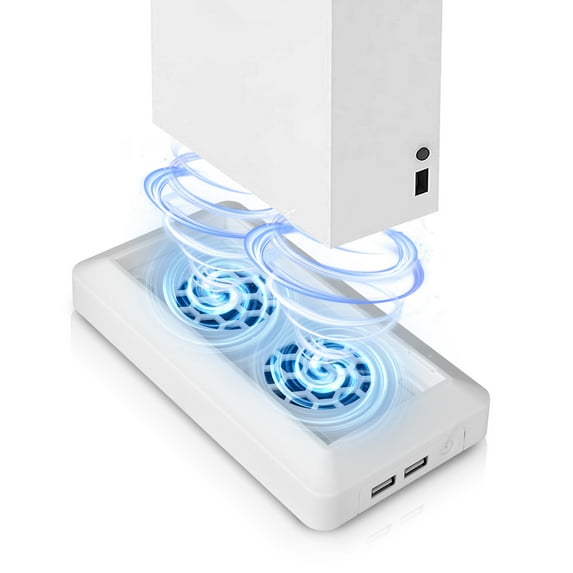 Vertical Cooling Fan Stand Fit for Xbox Series S Console, TSV Cooler Station with 2 High-Speed Noise Cancelling Fans, 2 USB Ports Charging and Data Syncing
