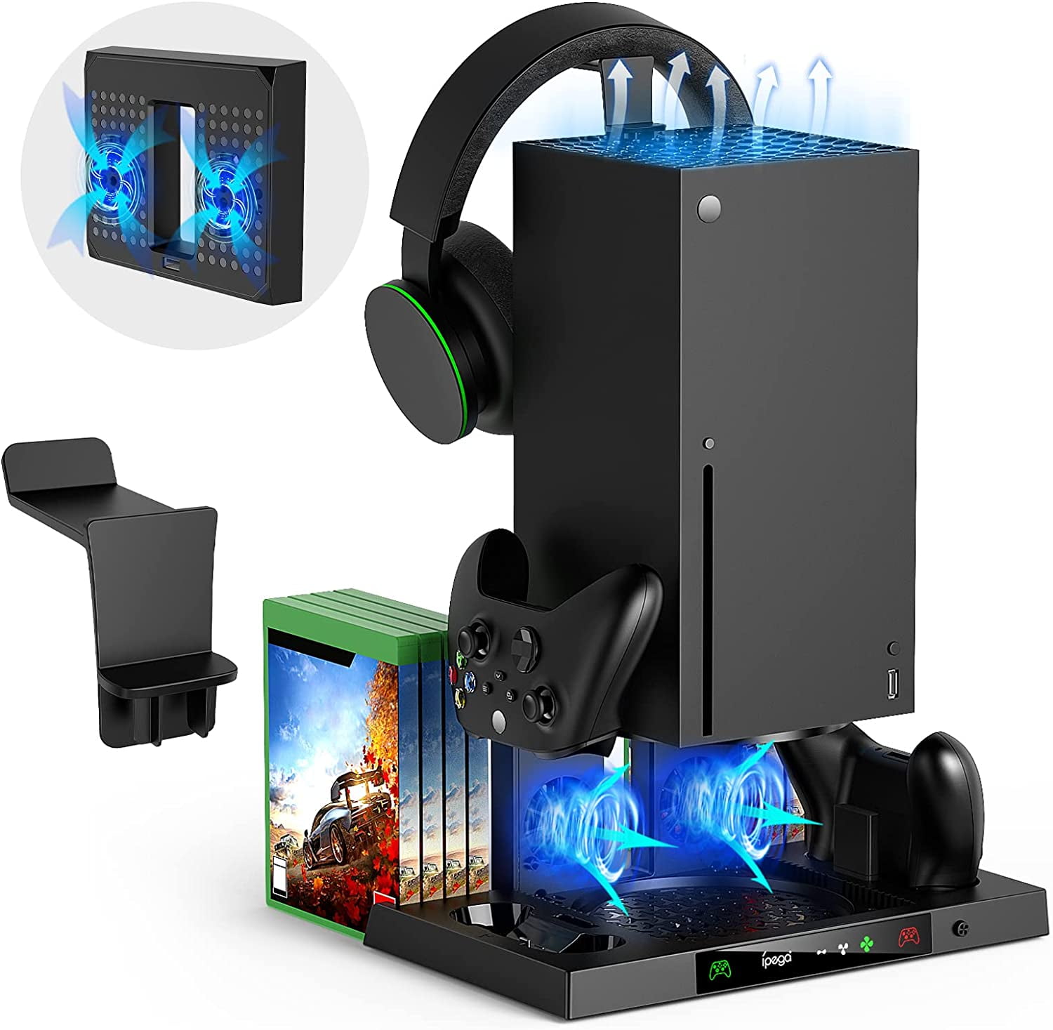 Vertical Cooling Stand for Xbox Series X with Controller Charger