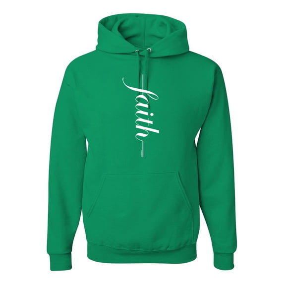 Vertical Cross Christian Faith Inspirational/Christian Unisex Graphic Hoodie Sweatshirt, Kelly, Large