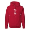 thumbnail image 1 of Vertical Cross Christian Faith Inspirational/Christian Unisex Graphic Hoodie Sweatshirt, Red, Small, 1 of 3