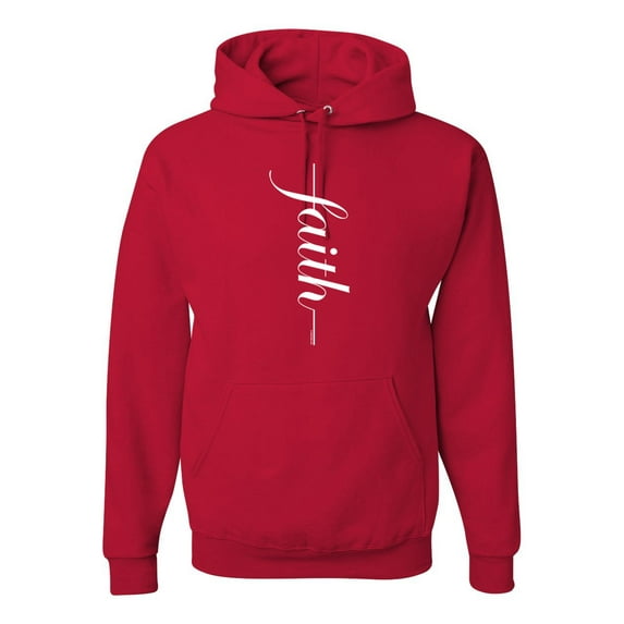 Vertical Cross Christian Faith Inspirational/Christian Unisex Graphic Hoodie Sweatshirt, Red, Small