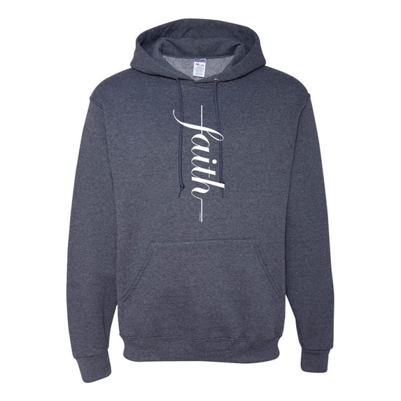 Vertical Cross Christian Faith Inspirational/Christian Unisex Graphic Hoodie Sweatshirt, Vintage Heather Navy, 2XL