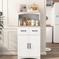 thumbnail image 1 of Vertical Design White MDF Kitchen Cabinet | Ideal for Compact Kitchens | Offers 3 - level Adjustable Shelf, 1 of 6